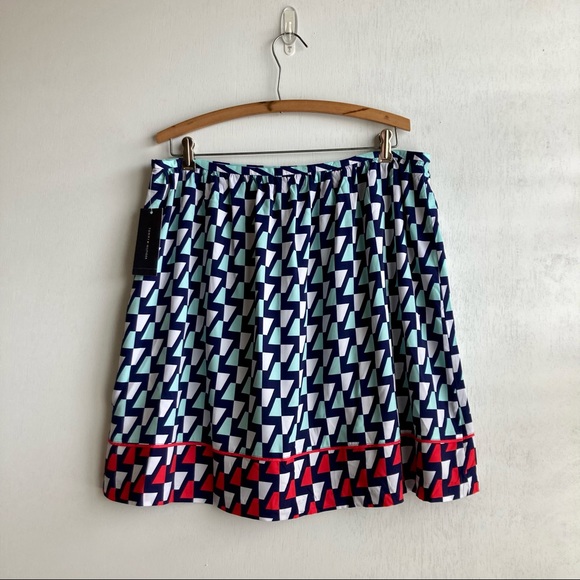 NWT Tommy Hilfiger Navy Geometric Print Skirt - Size 14 - Picture 5 of 10